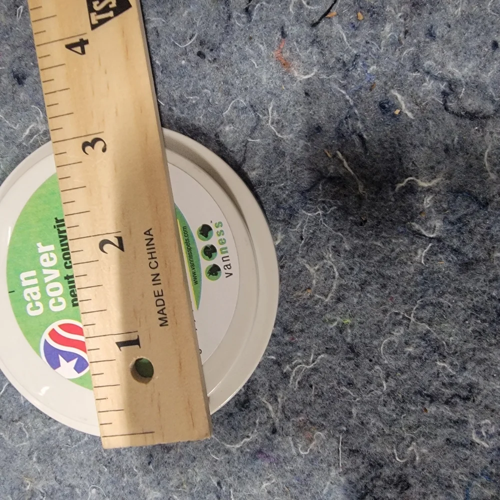 Pet Food Can Cover Set of‎ 2 Cream Lids